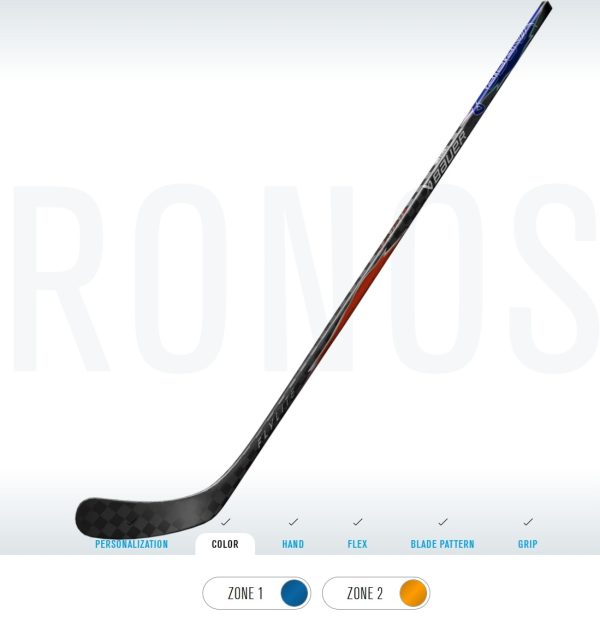 Bauer Vapor Flylite Elite Custom SR 77 P92M Blue Orange - Afbeelding 2