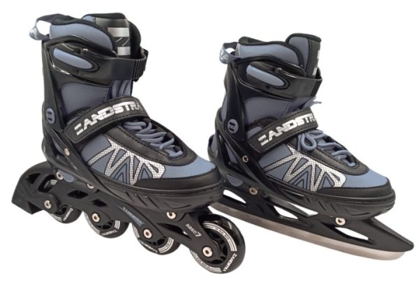 Zandstra Combi Verstelbare Schaats / Skate Black Silver
