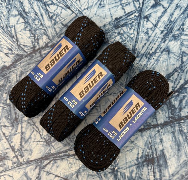 Bauer Non Wax White Hockey Laces Black 84"/ 213CM